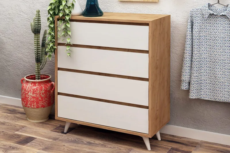 Mod design agentur - Træ / hvid - Opbevaring - Opbevaringsmøbler - Kommode - Entrékommode