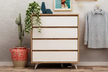 Mod design agentur - Træ / hvid - Opbevaring - Opbevaringsmøbler - Kommode - Entrékommode