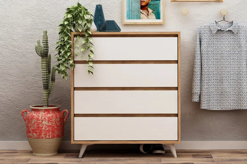 Mod design agentur - Træ / hvid - Opbevaring - Opbevaringsmøbler - Kommode - Entrékommode