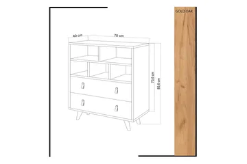 Mod Design Kommode Læderbeslag - Grå / træ - Opbevaring - Opbevaringsmøbler - Kommode - Entrékommode