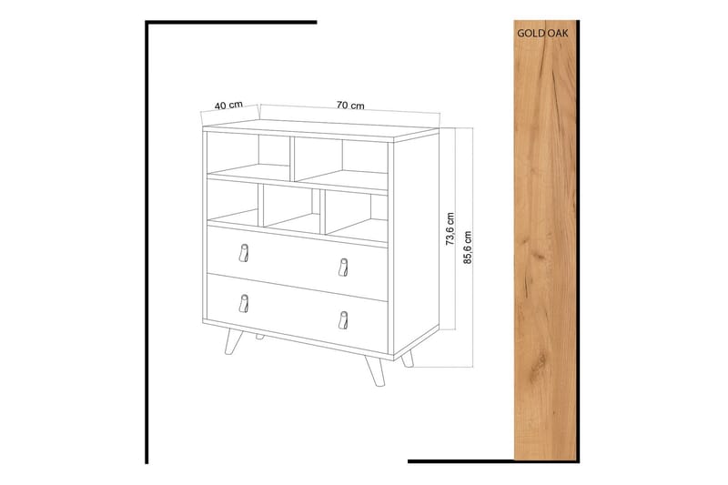 Mod Design Kommode Læderbeslag - Grå / træ - Opbevaring - Opbevaringsmøbler - Kommode - Entrékommode