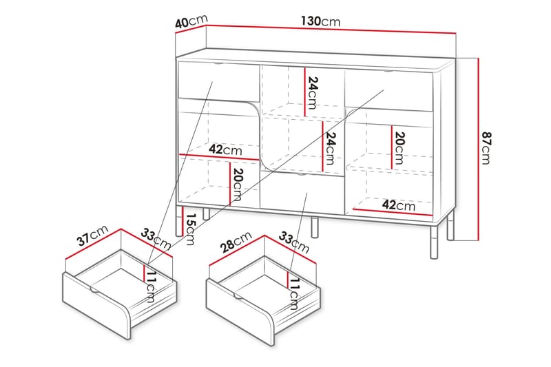 Monfort Kommode - Beige - Opbevaring - Opbevaringsmøbler - Kommode