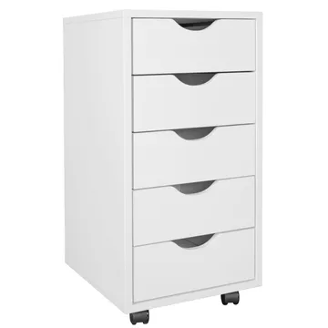 Morara rullekontorskab 33 cm - hvid med sorte hjul - Opbevaring - Opbevaringsmøbler - Kommode - Entrékommode