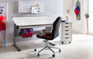 Morara rullekontorskab 33 cm - hvid med sorte hjul - Opbevaring - Opbevaringsmøbler - Kommode - Entrékommode