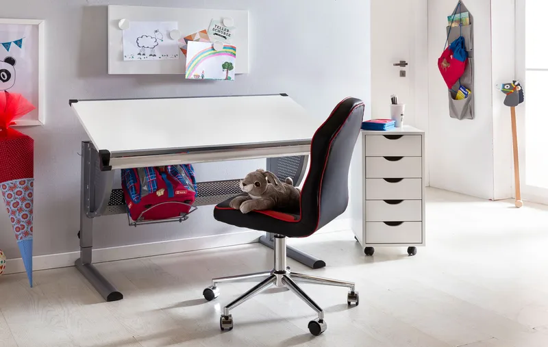 Morara rullekontorskab 33 cm - hvid med sorte hjul - Opbevaring - Opbevaringsmøbler - Kommode - Entrékommode