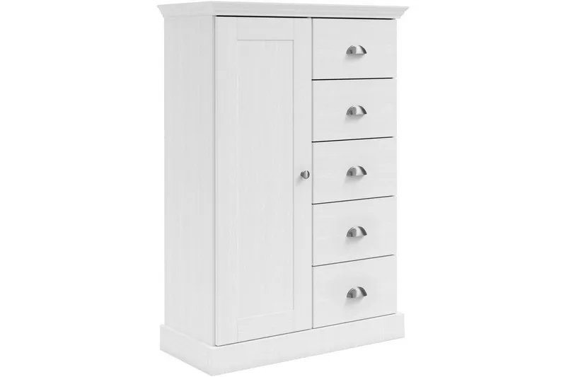 Kommode Motala 75x35x110 cm, Hvid - 75x35x110 cm, Hvid - Opbevaring - Opbevaringsmøbler - Kommode - Entrékommode