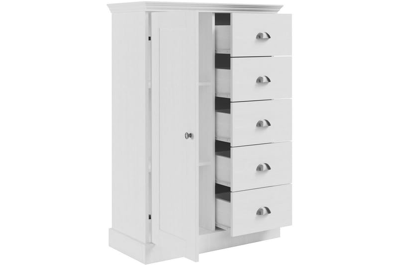Kommode Motala 75x35x110 cm, Hvid - 75x35x110 cm, Hvid - Opbevaring - Opbevaringsmøbler - Kommode