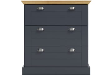 Kommode Motala 75x35x80 cm, Antracit/Eg - 75x35x80 cm, Antracit/Eg - Opbevaring - Opbevaringsmøbler - Kommode - Entrékommode
