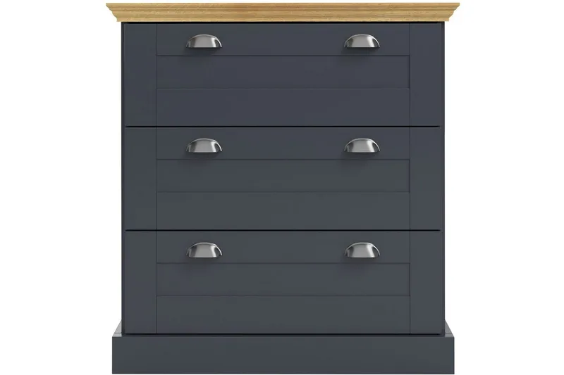 Kommode Motala 75x35x80 cm, Antracit/Eg - 75x35x80 cm, Antracit/Eg - Opbevaring - Opbevaringsmøbler - Kommode - Entrékommode