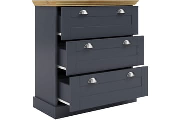 Kommode Motala 75x35x80 cm, Antracit/Eg - 75x35x80 cm, Antracit/Eg - Opbevaring - Opbevaringsmøbler - Kommode - Entrékommode