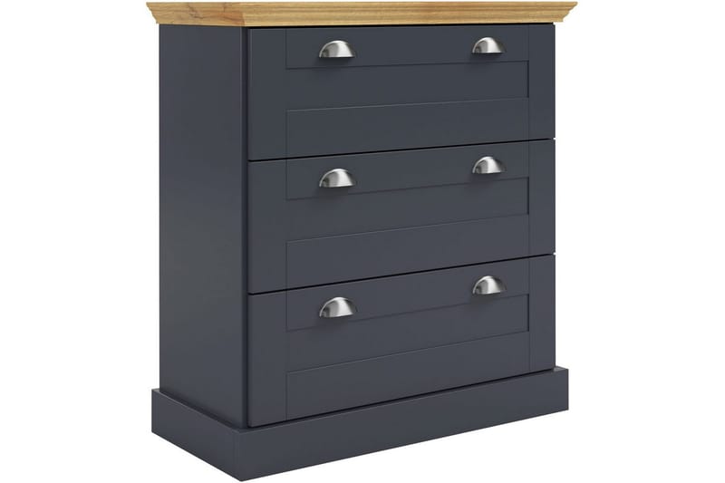 Kommode Motala 75x35x80 cm, Antracit/Eg - 75x35x80 cm, Antracit/Eg - Opbevaring - Opbevaringsmøbler - Kommode