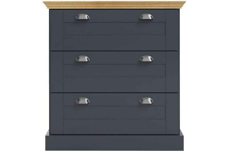 Kommode Motala 75x35x80 cm, Antracit/Eg - 75x35x80 cm, Antracit/Eg - Opbevaring - Opbevaringsmøbler - Kommode