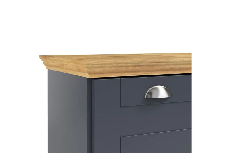 Kommode Motala 75x35x80 cm, Antracit/Eg - 75x35x80 cm, Antracit/Eg - Opbevaring - Opbevaringsmøbler - Kommode - Entrékommode