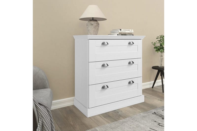 Kommode Motala 75x35x80 cm, Hvid - 75x35x80 cm, Hvid - Opbevaring - Opbevaringsmøbler - Kommode