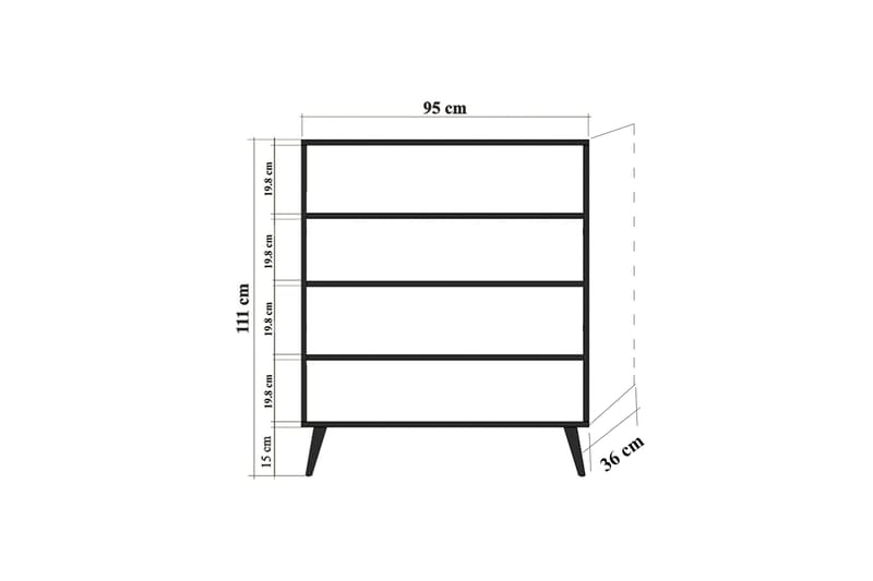 Multi Purpose Cabinet Hvid| Sort - Kommode - Entréopbevaring