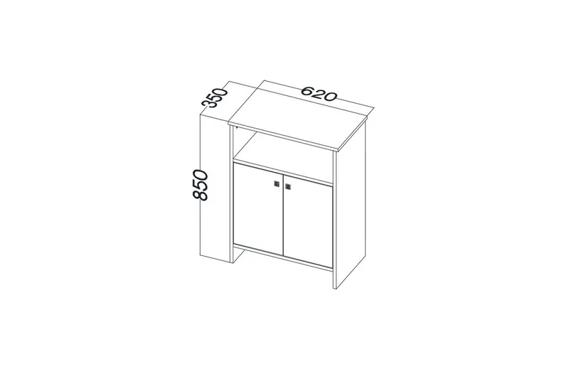 Multifunktionsskab Bær sonomo / hvid - Hvid - Opbevaring - Opbevaringsmøbler - Kommode - Entrékommode