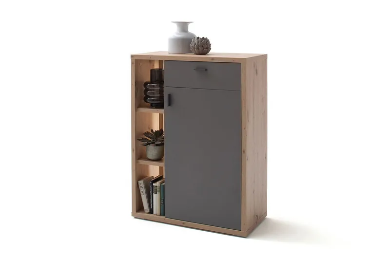 Nacimento Kommode 37x76 cm - Grå/Natur - Opbevaring - Opbevaringsmøbler - Kommode - Entrékommode