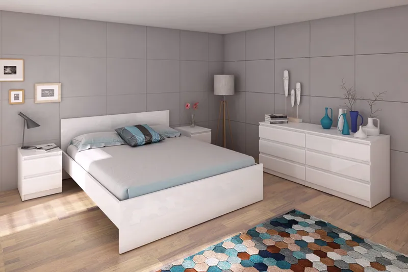 Naia Kommode 154 cm - Hvid/Højglans - Opbevaring - Opbevaringsmøbler - Kommode