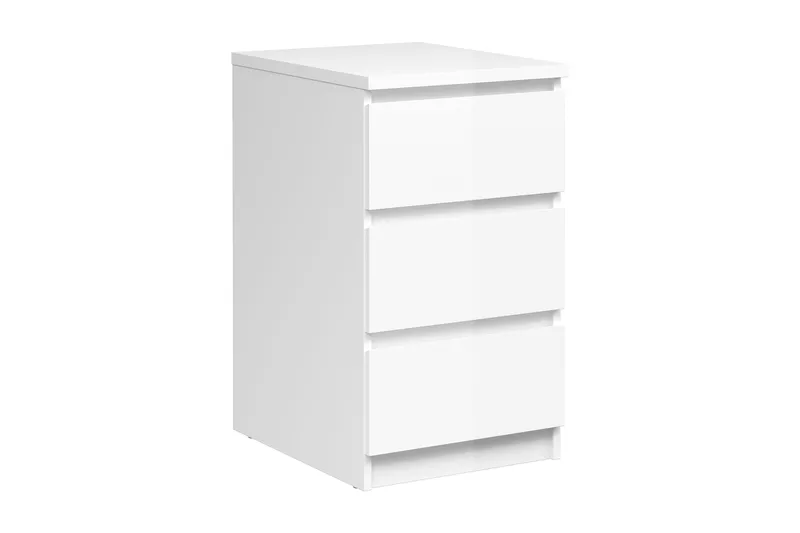 Naia Kommode 40 cm 3 Skuffer, Hvid/Højglans