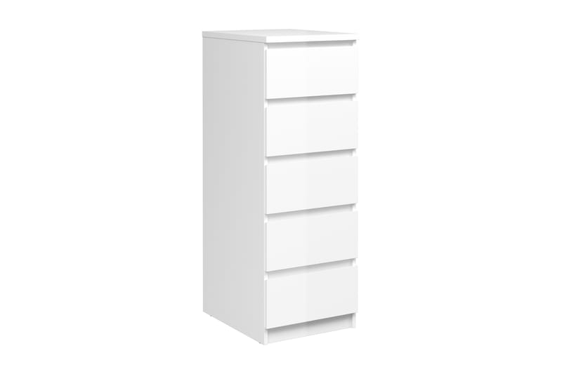 Naia Kommode 40 cm 5 Skuffer - Hvid/Højglans - Opbevaring - Opbevaringsmøbler - Kommode - Entrékommode