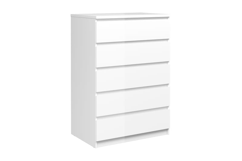 Naia Kommode 77 cm 5 Skuffer - Hvid/Højglans - Opbevaring - Opbevaringsmøbler - Kommode - Entrékommode