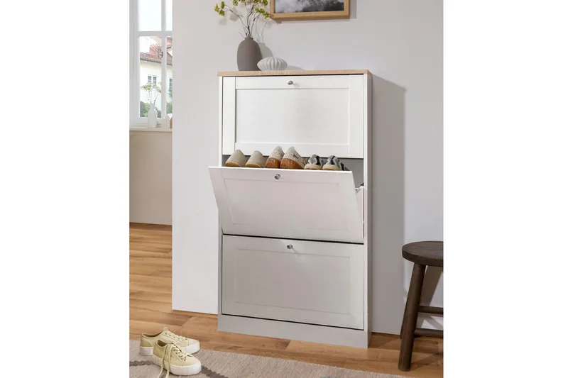 Naveen Skokasse 70x130 cm - hvid/Brun - Opbevaring - Skoopbevaring - Skokasse