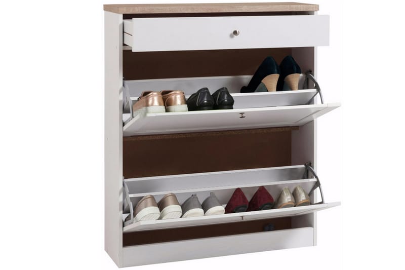 Naveen Skokasse 90 cm - hvid/Brun - Opbevaring - Opbevaringsmøbler - Kommode