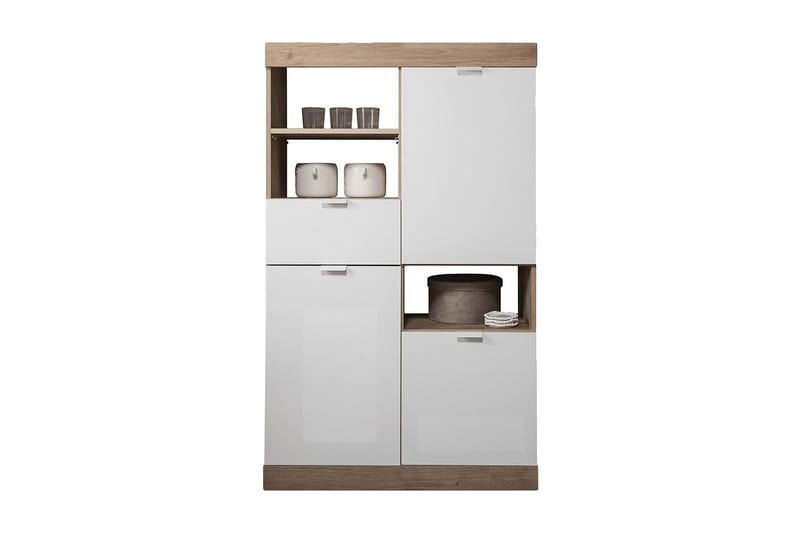 Nicery Kommode 90 cm - Hvid/Brun - Opbevaring - Entréopbevaring