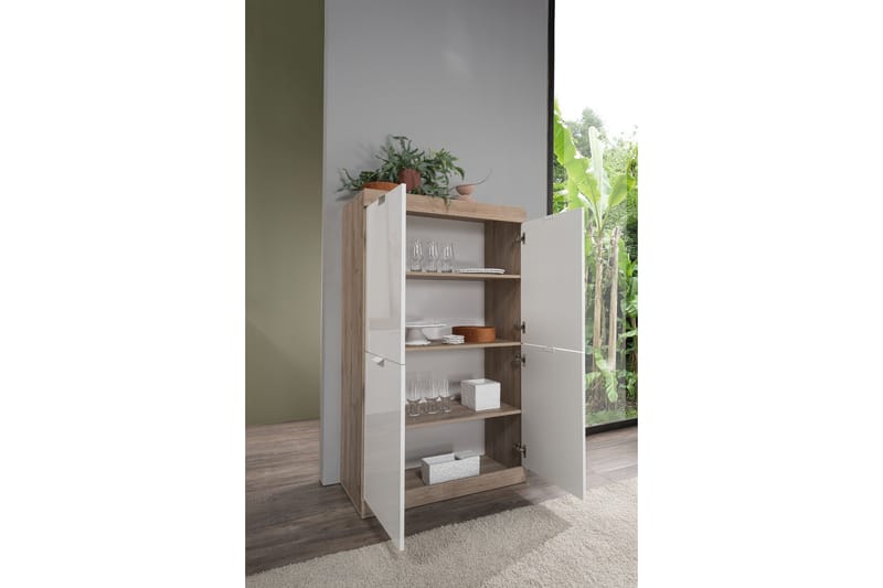 Nicery Kommode 90 cm - Hvid/Brun - Opbevaring - Entréopbevaring