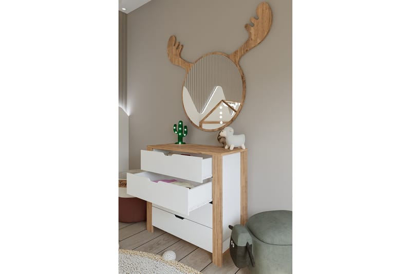 Nordhs Kommode 90 cm - Lysbrun/Hvid - Opbevaring - Opbevaringsmøbler - Kommode - Entrékommode