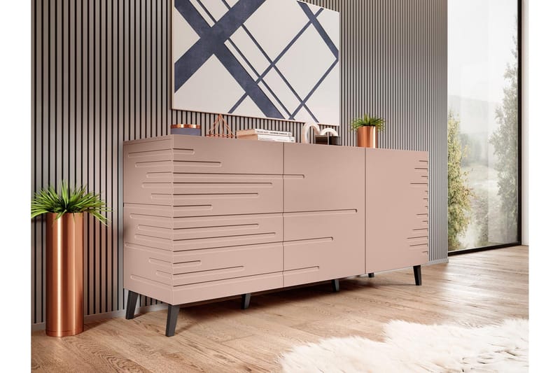 Novaj Kommode 40x155 cm - Lyserød/Sort - Opbevaring - Opbevaringsmøbler - Kommode - Entrékommode