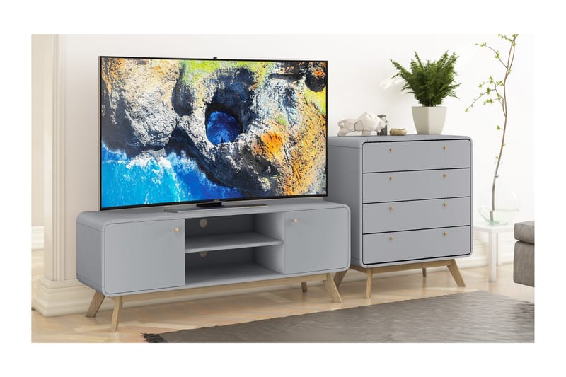 Olivet Kommode 80x39 cm - Grå - Opbevaring - Opbevaringsmøbler - Kommode - Entrékommode