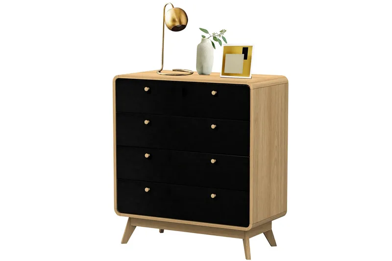 Olivet Kommode 80x39 cm, Natur/Sort