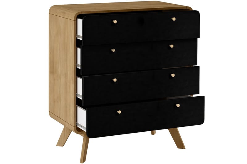 Olivet Kommode 80x39 cm - Natur/Sort - Opbevaring - Opbevaringsmøbler - Kommode - Entrékommode