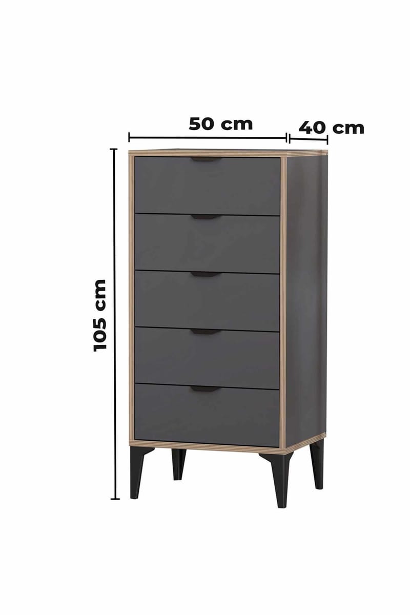 Olyros kommode 105 cm - Antracit - Opbevaring - Opbevaringsmøbler - Kommode - Entrékommode