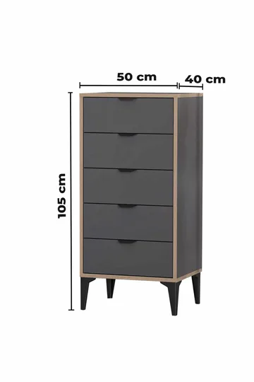 Olyros kommode 105 cm - Antracit - Opbevaring - Opbevaringsmøbler - Kommode - Entrékommode