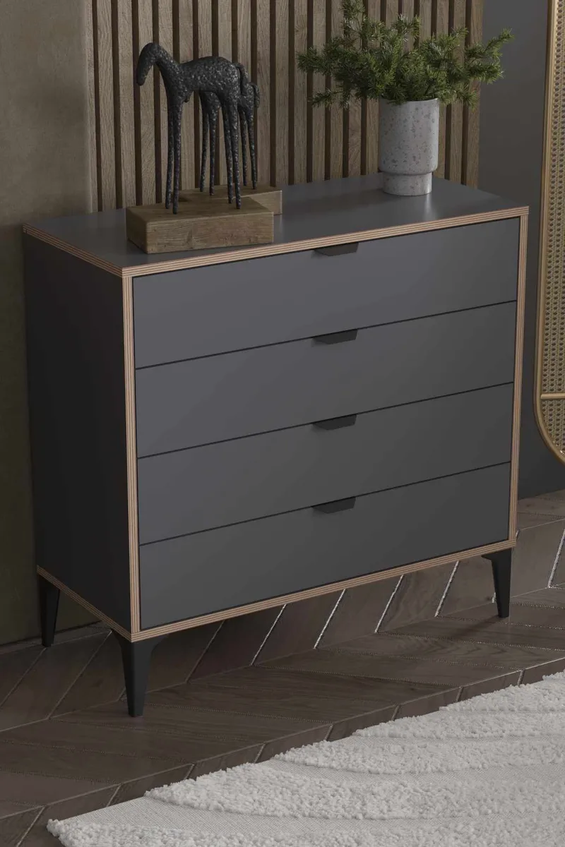 Olyros kommode 90 cm - Antracit - Opbevaring - Opbevaringsmøbler - Kommode - Entrékommode