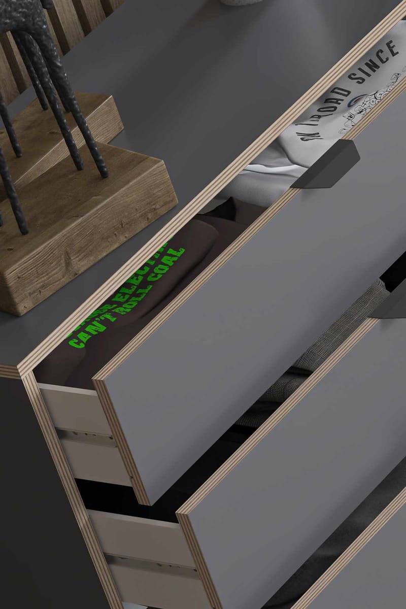 Olyros kommode 90 cm - Antracit - Opbevaring - Opbevaringsmøbler - Kommode - Entrékommode