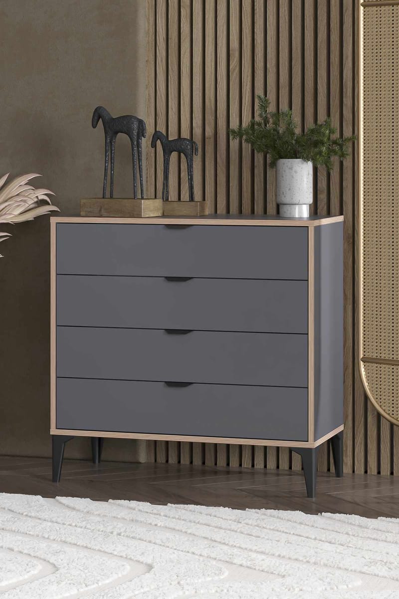 Olyros kommode 90 cm - Antracit - Opbevaring - Opbevaringsmøbler - Kommode - Entrékommode