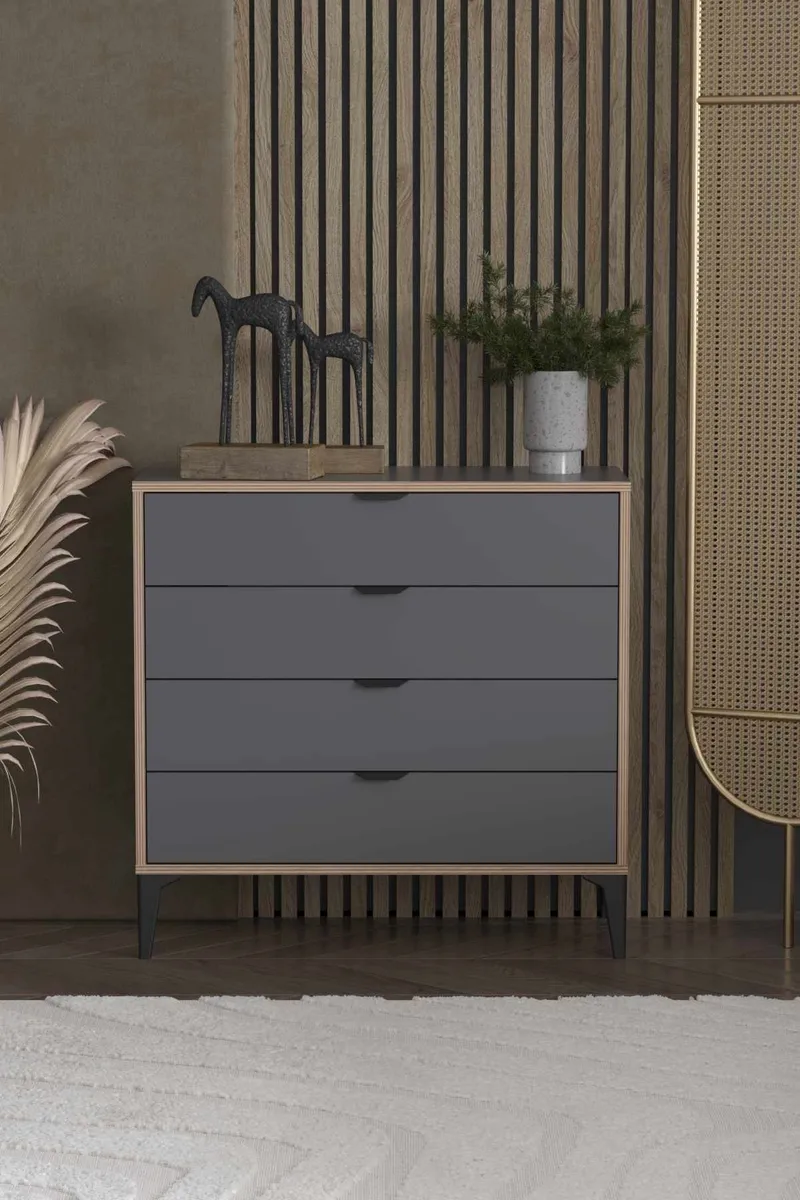 Olyros kommode 90 cm - Antracit - Opbevaring - Opbevaringsmøbler - Kommode - Entrékommode