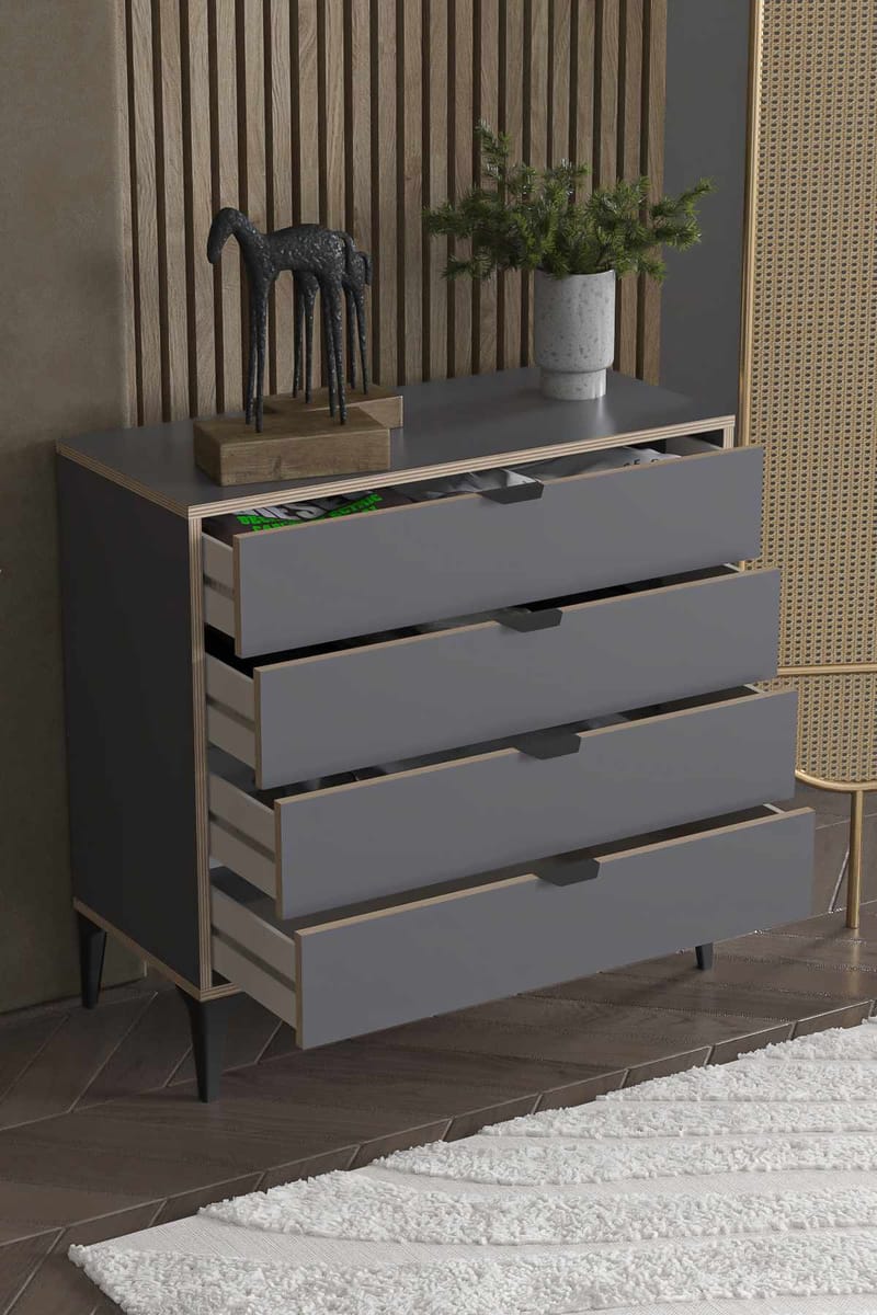 Olyros kommode 90 cm - Antracit - Opbevaring - Opbevaringsmøbler - Kommode - Entrékommode