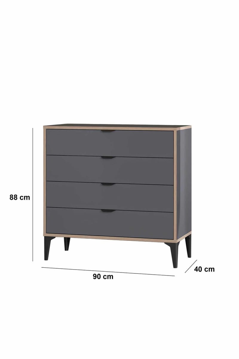 Olyros kommode 90 cm - Antracit - Opbevaring - Opbevaringsmøbler - Kommode - Entrékommode