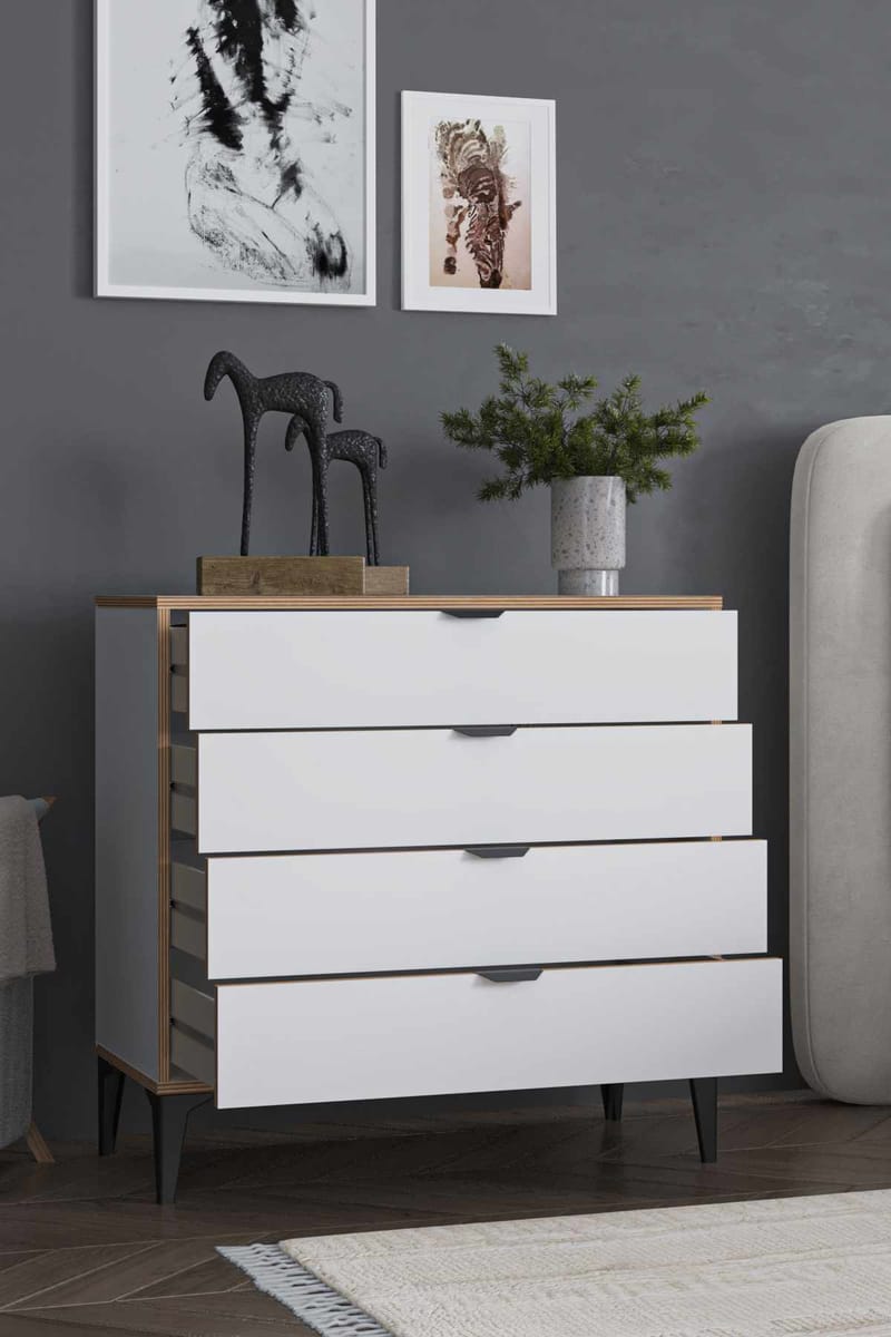 Olyros kommode 90 cm - Hvid - Opbevaring - Opbevaringsmøbler - Kommode - Entrékommode