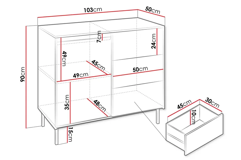 Kommode Ozmi - Opbevaring - Opbevaringsmøbler - Kommode