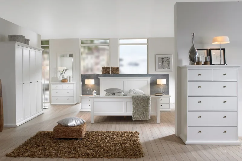 Paris Kommode 140 cm Høj - Hvid - Opbevaring - Opbevaringsmøbler - Kommode - Entrékommode