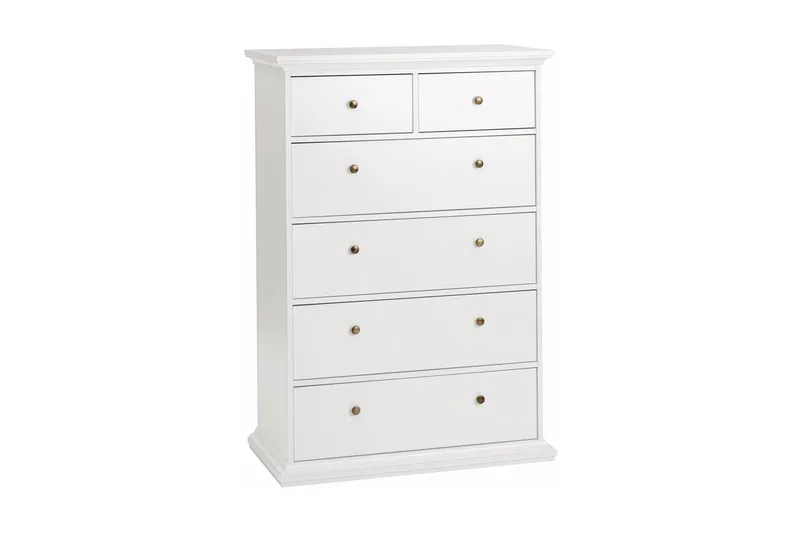 Paris Kommode 140 cm Høj, Hvid