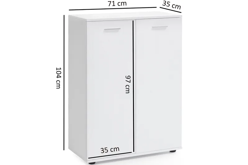 Pinuelas kommode 71x35 cm - Hvid - Opbevaring - Opbevaringsmøbler - Kommode - Entrékommode