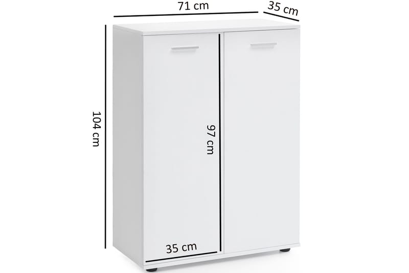 Pinuelas kommode 71x35 cm - Hvid - Opbevaring - Opbevaringsmøbler - Kommode - Entrékommode