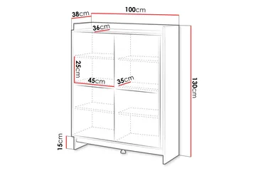 Polina Kommode 100 cm - Brun / Sort - Opbevaring - Opbevaringsmøbler - Kommode - Entrékommode