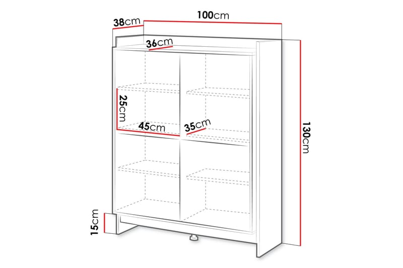 Polina Kommode 100 cm - Brun / Sort - Opbevaring - Opbevaringsmøbler - Kommode - Entrékommode